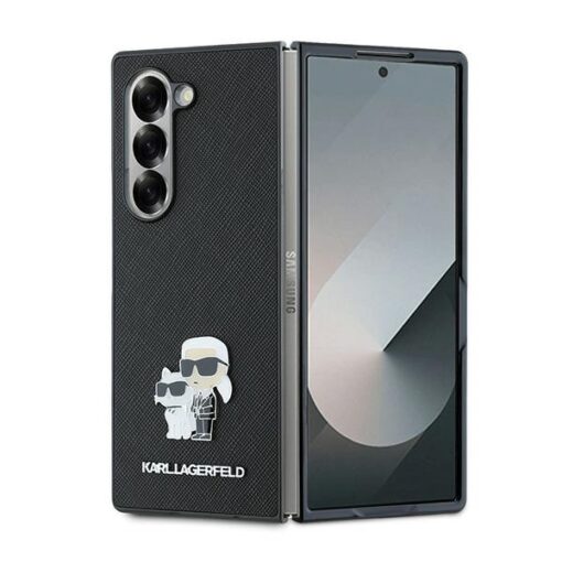 Karl Lagerfeld case for Samsung Galaxy Z Fold6 KF002203 black Saffiano Metal Pin