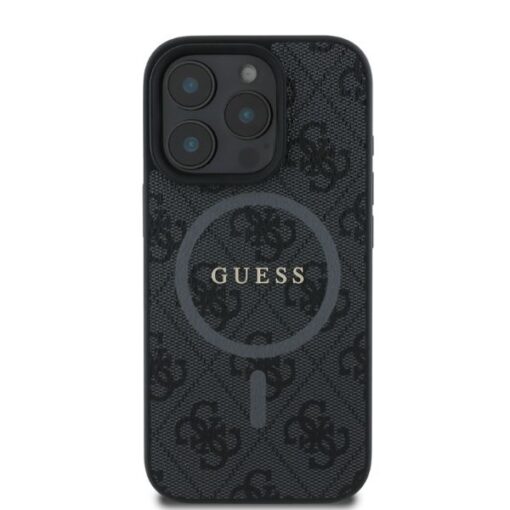 Guess case for iPhone 16 Pro 6,3" GUHMP16LG4GFRK black hardcase 4G Ring Classic Logo MagSafe - Image 3