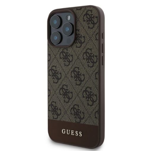 Guess case for iPhone 16 Pro 6,3" GUHCP16LG4GLBR brown hardcase 4G Bottom Stripe - Image 2