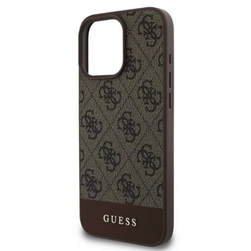 Guess case for iPhone 16 Pro Max 6,9" GUHCP16XG4GLBR brown hardcase 4G Bottom Stripe - Image 4