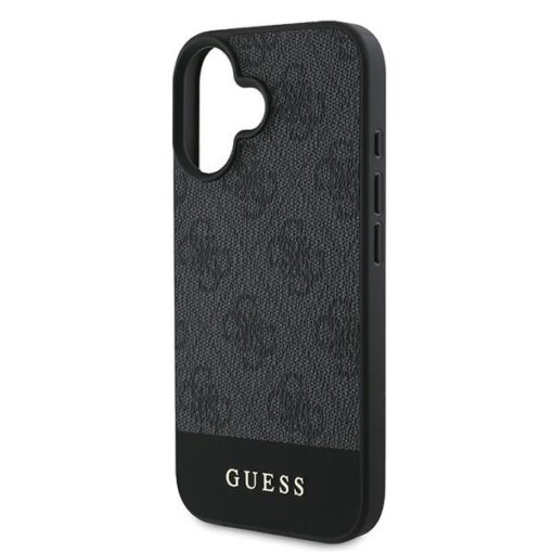 Guess case for iPhone 16 6,1" GUHCP16SG4GLGR grey hardcase 4G Bottom Stripe - Image 6