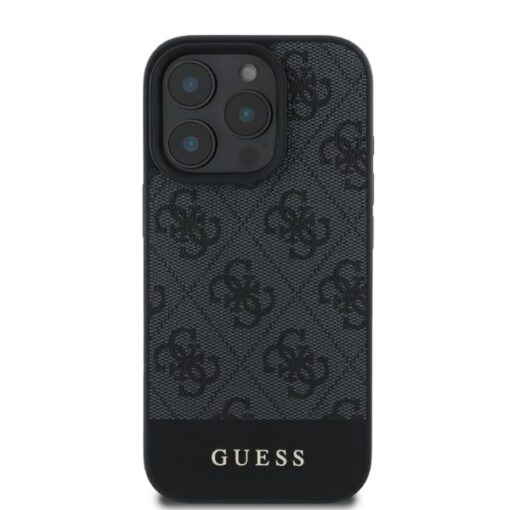 Guess case for iPhone 16 Pro 6,3" GUHCP16LG4GLGR grey hardcase 4G Bottom Stripe - Image 3