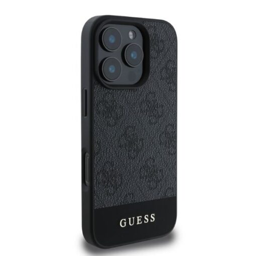 Guess case for iPhone 16 Pro 6,3" GUHCP16LG4GLGR grey hardcase 4G Bottom Stripe - Image 4