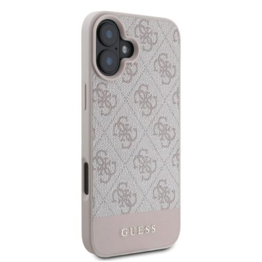 Guess case for iPhone 16 6,1" GUHCP16SG4GLPI pink hardcase 4G Bottom Stripe - Image 2