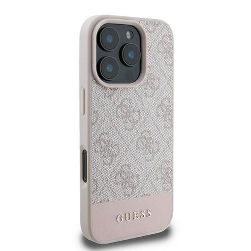 Guess case for iPhone 16 Pro Max 6,9" GUHCP16XG4GLPI pink hardcase 4G Bottom Stripe - Image 4