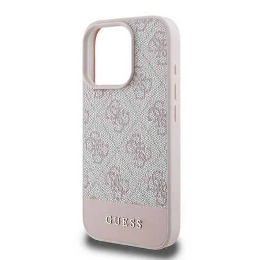 Guess case for iPhone 16 Pro Max 6,9" GUHCP16XG4GLPI pink hardcase 4G Bottom Stripe - Image 6