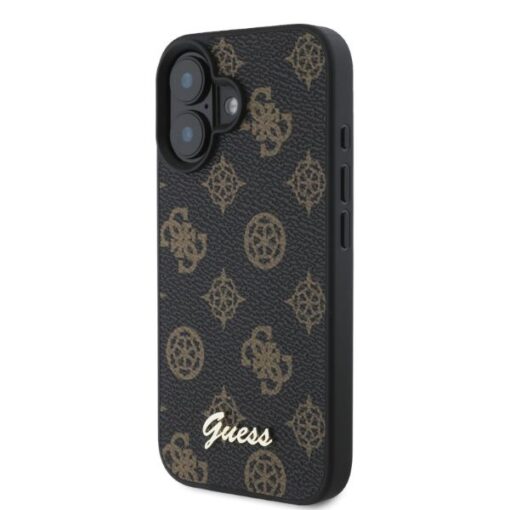 Guess case for iPhone 16 6,1" GUHMP16SPGPYSK black hardcase Peony Script MagSafe - Image 2