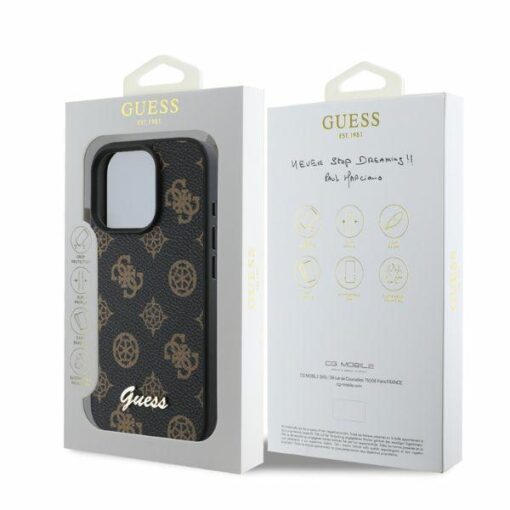 Guess case for iPhone 16 Pro Max 6,9" GUHMP16XPGPYSK black hardcase Peony Script MagSafe - Image 4