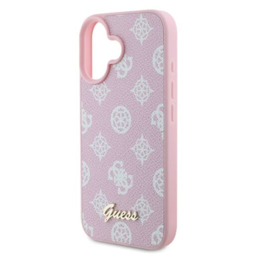 Guess case for iPhone 16 6,1" GUHMP16SPGPYSP pink hardcase Peony Script MagSafe - Image 4