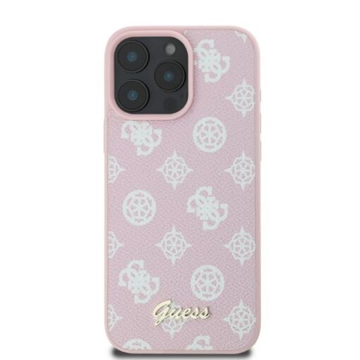 Guess case for iPhone 16 Pro Max 6,9" GUHMP16XPGPYSP pink hardcase Peony Script MagSafe - Image 3