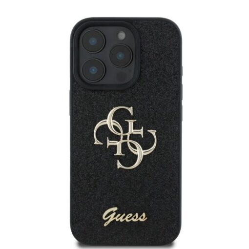 Guess case for iPhone 16 Pro 6,3" GUHCP16LHG4SGK black hardcase Fixed Glitter Big 4G - Image 4