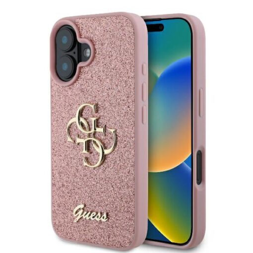 Guess case for iPhone 16 Plus 6,7" GUHCP16MHG4SGP pink hardcase Fixed Glitter Big 4G