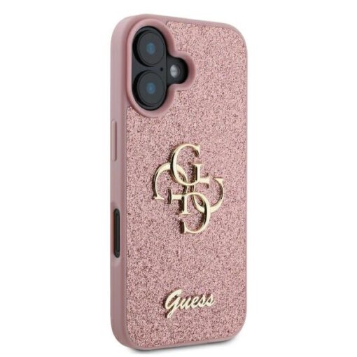 Guess case for iPhone 16 Plus 6,7" GUHCP16MHG4SGP pink hardcase Fixed Glitter Big 4G - Image 4