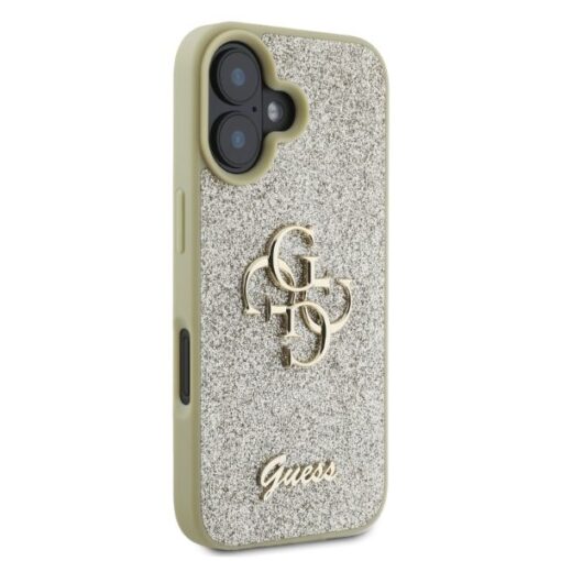 Guess case for iPhone 16 6,1" GUHCP16SHG4SGD gold hardcase Fixed Glitter Big 4G - Image 2