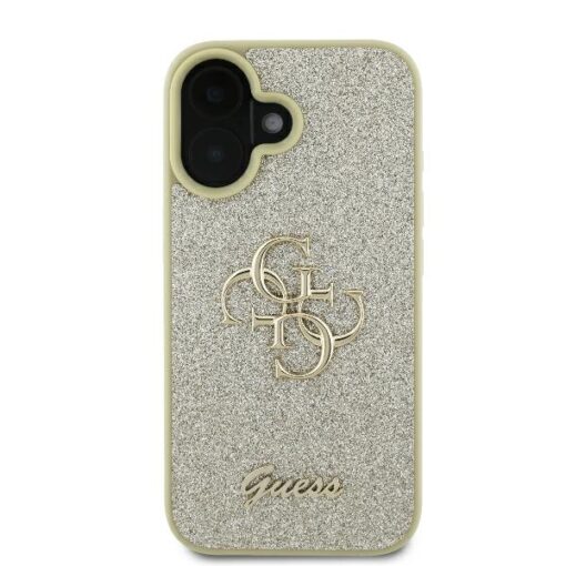 Guess case for iPhone 16 Plus 6,7" GUHCP16MHG4SGD gold hardcase Fixed Glitter Big 4G - Image 3