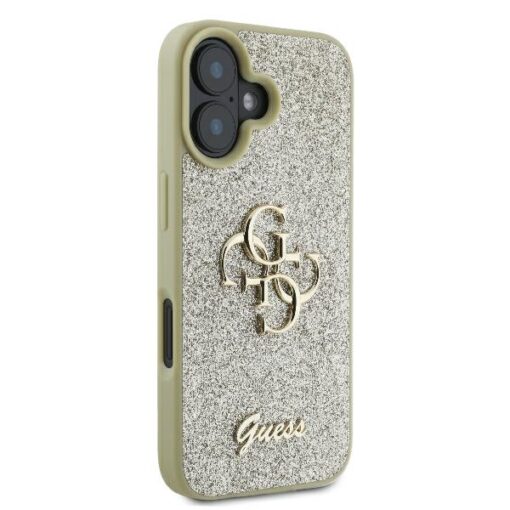 Guess case for iPhone 16 Plus 6,7" GUHCP16MHG4SGD gold hardcase Fixed Glitter Big 4G - Image 4