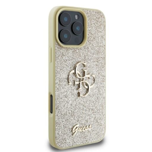 Guess case for iPhone 16 Pro Max 6,9" GUHCP16XHG4SGD gold hardcase Fixed Glitter Big 4G - Image 2