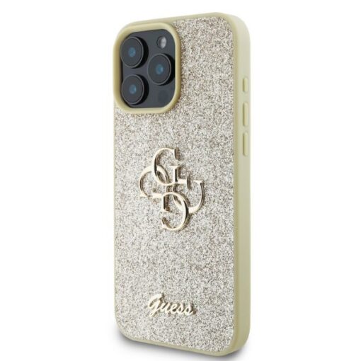 Guess case for iPhone 16 Pro Max 6,9" GUHCP16XHG4SGD gold hardcase Fixed Glitter Big 4G - Image 3