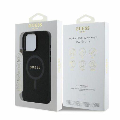 Guess case for iPhone 16 Pro Max 6,9" GUHMP16XPSAHMCK black hardcase Saffiano Classic Logo MagSafe - Image 4