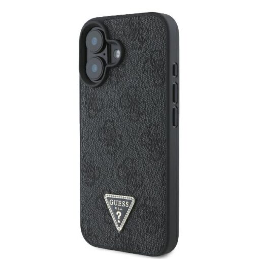 Guess case for iPhone 16 Plus 6,7" GUHCP16MP4TDPK Leather 4G Triangle Strass black MagSafe - Image 2