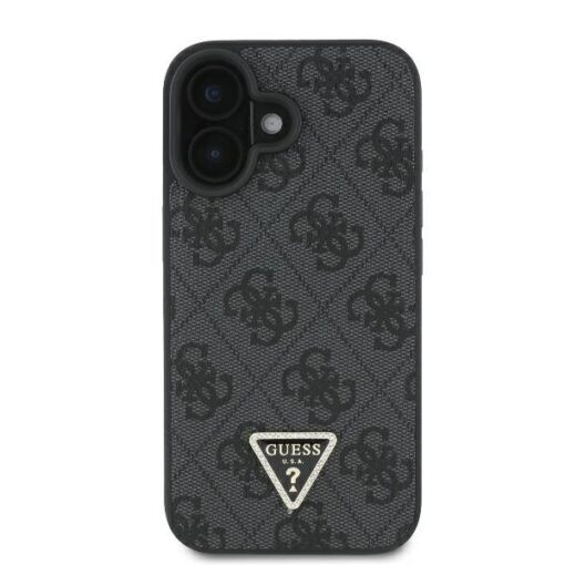 Guess case for iPhone 16 Plus 6,7" GUHCP16MP4TDPK Leather 4G Triangle Strass black MagSafe - Image 3