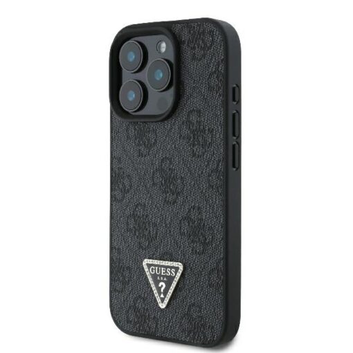 Guess case for iPhone 16 Pro 6,3" GUHCP16LP4TDPK Leather 4G Triangle Strass black MagSafe - Image 2