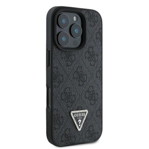 Guess case for iPhone 16 Pro 6,3" GUHCP16LP4TDPK Leather 4G Triangle Strass black MagSafe - Image 4