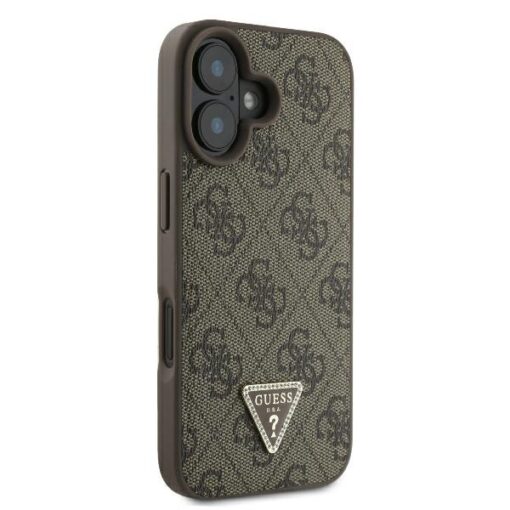 Guess case for iPhone 16 6,1" GUHCP16SP4TDPW Leather 4G Triangle Strass brown MagSafe - Image 4