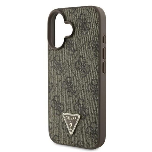 Guess case for iPhone 16 6,1" GUHCP16SP4TDPW Leather 4G Triangle Strass brown MagSafe - Image 6