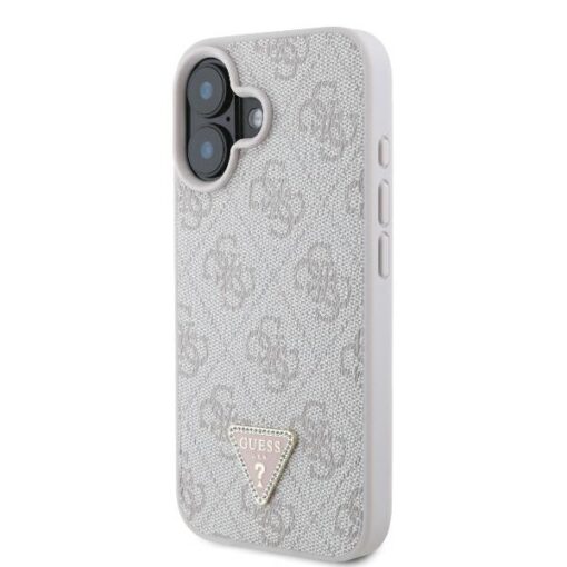 Guess case for iPhone 16 6,1" GUHCP16SP4TDPP Leather 4G Triangle Strass pink MagSafe - Image 2