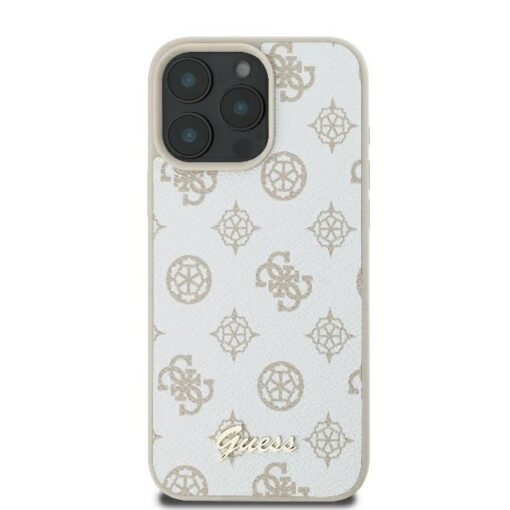 Guess case for iPhone 16 Pro Max 6,9" GUHMP16XPGPYSH Peony Script Logo white MagSafe - Image 3