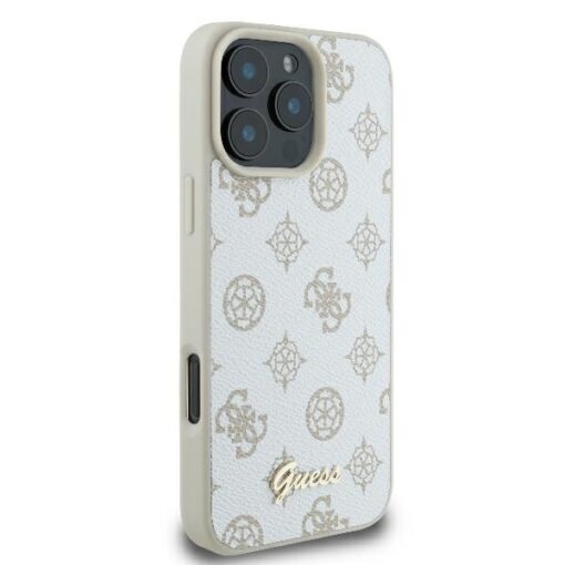 Guess case for iPhone 16 Pro Max 6,9" GUHMP16XPGPYSH Peony Script Logo white MagSafe - Image 4