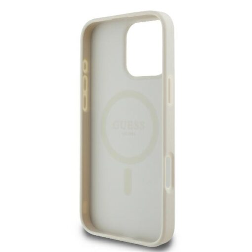 Guess case for iPhone 16 Pro Max 6,9" GUHMP16XPGPYSH Peony Script Logo white MagSafe - Image 7