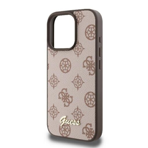 Guess case for iPhone 16 Pro Max 6,9" GUHMP16XPGPYSW Peony Script Logo brown MagSafe - Image 6