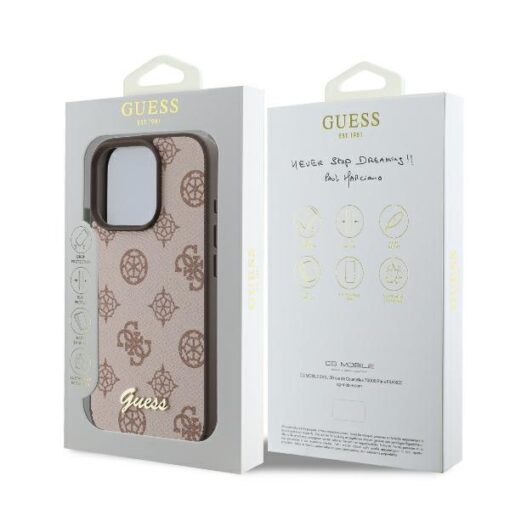 Guess case for iPhone 16 Pro Max 6,9" GUHMP16XPGPYSW Peony Script Logo brown MagSafe - Image 8