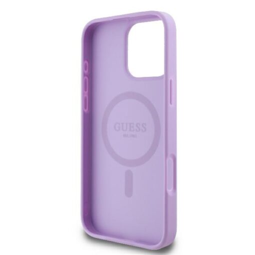 Guess case for iPhone 16 Pro Max 6,9" GUHMP16XPSAPSMEU Saffiano Peony Classic Logo purple MagSafe - Image 7