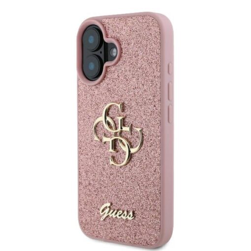 Guess case for iPhone 16 6,1" GUHCP16SHG4SGP Fixed Glitter Big 4G pink - Image 2