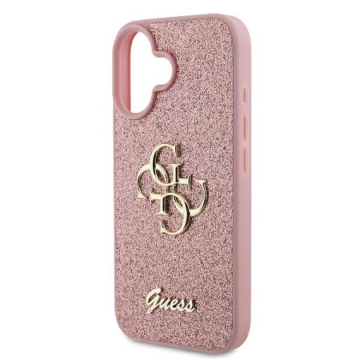 Guess case for iPhone 16 6,1" GUHCP16SHG4SGP Fixed Glitter Big 4G pink - Image 6