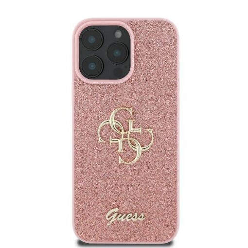 Guess case for iPhone 16 Pro 6,3" GUHCP16LHG4SGP Fixed Glitter Big 4G pink - Image 3