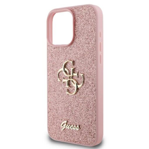 Guess case for iPhone 16 Pro 6,3" GUHCP16LHG4SGP Fixed Glitter Big 4G pink - Image 6