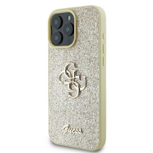 Guess case for iPhone 16 Pro 6,3" GUHCP16LHG4SGD Fixed Glitter Big 4G gold - Image 2