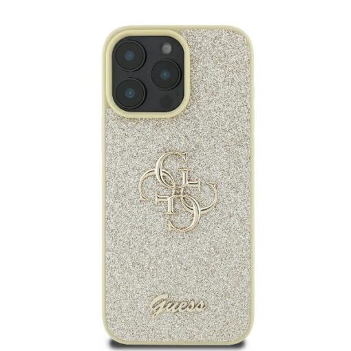 Guess case for iPhone 16 Pro 6,3" GUHCP16LHG4SGD Fixed Glitter Big 4G gold - Image 3