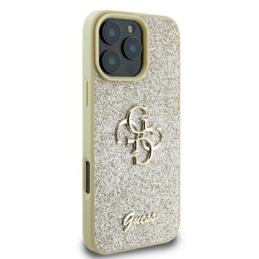 Guess case for iPhone 16 Pro 6,3" GUHCP16LHG4SGD Fixed Glitter Big 4G gold - Image 4