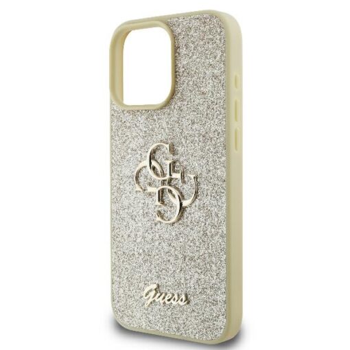 Guess case for iPhone 16 Pro 6,3" GUHCP16LHG4SGD Fixed Glitter Big 4G gold - Image 6