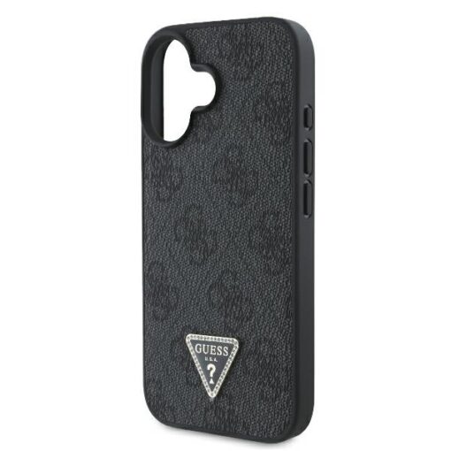 Guess case for iPhone 16 6,1" GUHCP16SP4TDSCPK Leather Metal Logo Strass Crossbody black - Image 6