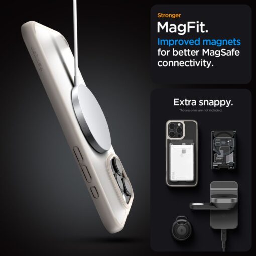 Spigen Ultra Hybrid Mag Magsafe case for iPhone 16 Pro 6,3" frost natural titanium - Image 8