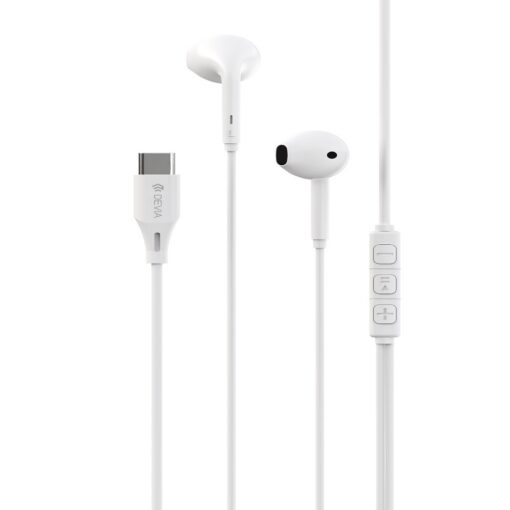 Devia wired earphones Kintone A3 Digital USB-C white - Image 3