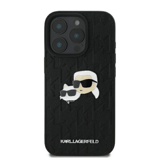 Karl Lagerfeld case for iPhone 16 Pro 6,3" KLHCP16LPGKLKCPK black Hard Monogram Karl&Choupette Head Pin - Image 3