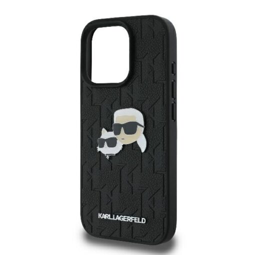 Karl Lagerfeld case for iPhone 16 Pro 6,3" KLHCP16LPGKLKCPK black Hard Monogram Karl&Choupette Head Pin - Image 6