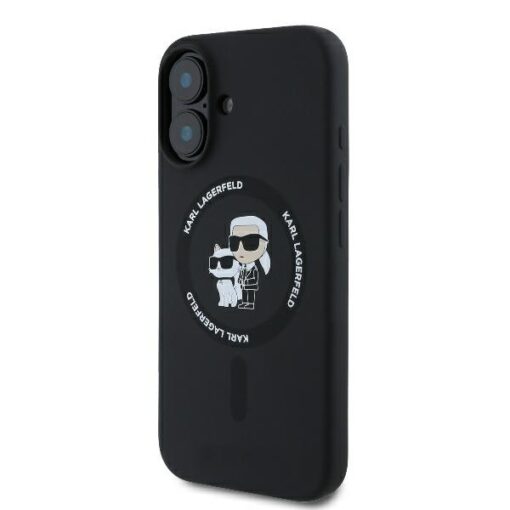 Karl Lagerfeld case for iPhone 16 Plus 6,7" KLHMP16MSCMKCRHK black Hard Silicone Karl&Choupette Heads Ring MagSafe - Image 2